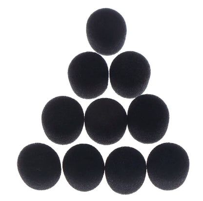 10pcs Practical Small Black Microphone Headset Windscreen Sponge Foam Mic Cover