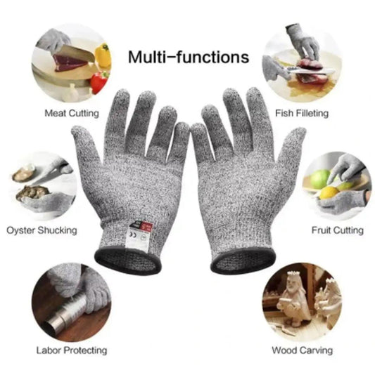 Anti-cut Gloves Safety Cut Proof Stab Resistant Stainless Steel Wire Metal Butcher Cut-Resistant Safety Hiking Gloves Kitchen Tool.