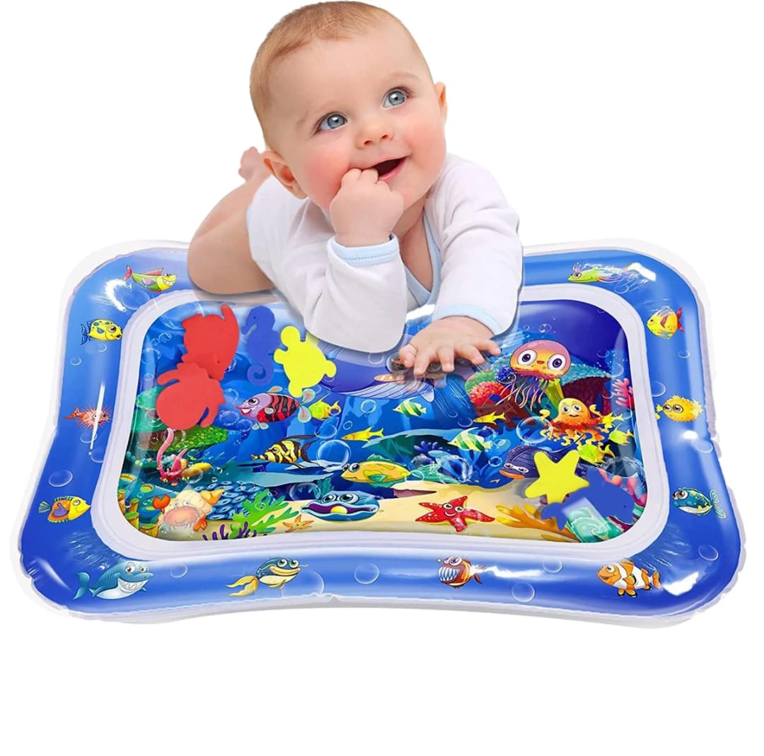 Inflatable Tummy Time Premium Water Mat Infants And Toddlers Fun time Play Activity Pad For 3 to 24 Months, Strengthen Your Baby's Muscles, Portable