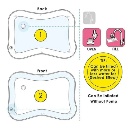 Inflatable Tummy Time Premium Water Mat Infants And Toddlers Fun time Play Activity Pad For 3 to 24 Months, Strengthen Your Baby's Muscles, Portable