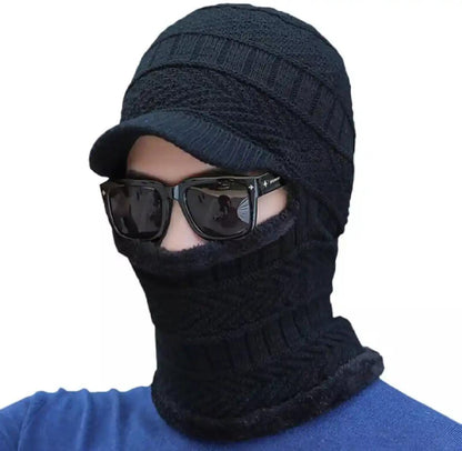 Men Ladies Knitted Beanie Hat Winter Neck Warmer Balaclava Snow Ski Caps