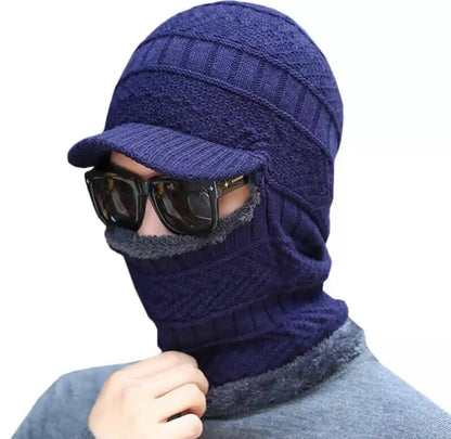 Men Ladies Knitted Beanie Hat Winter Neck Warmer Balaclava Snow Ski Caps