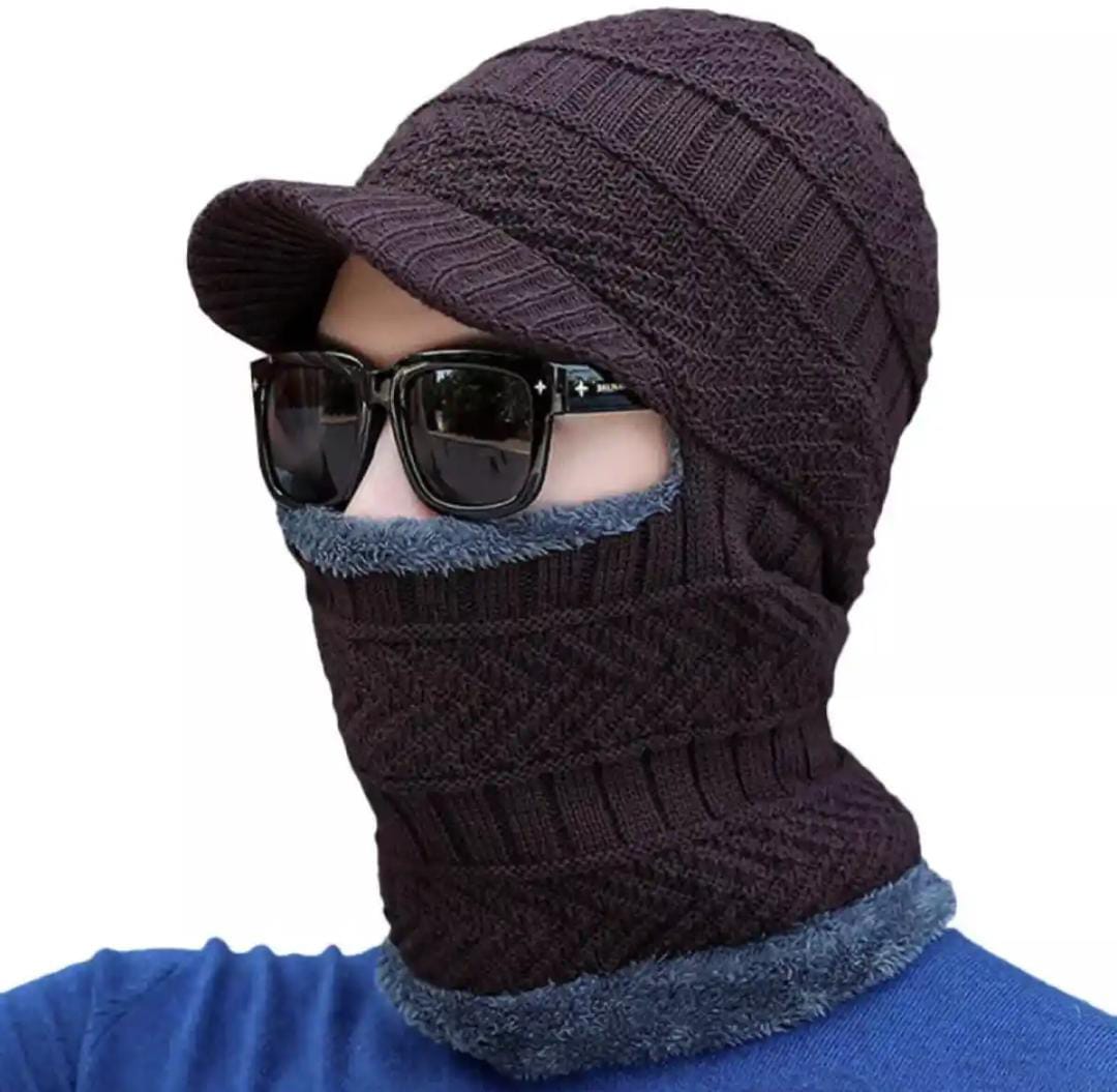 Men Ladies Knitted Beanie Hat Winter Neck Warmer Balaclava Snow Ski Caps