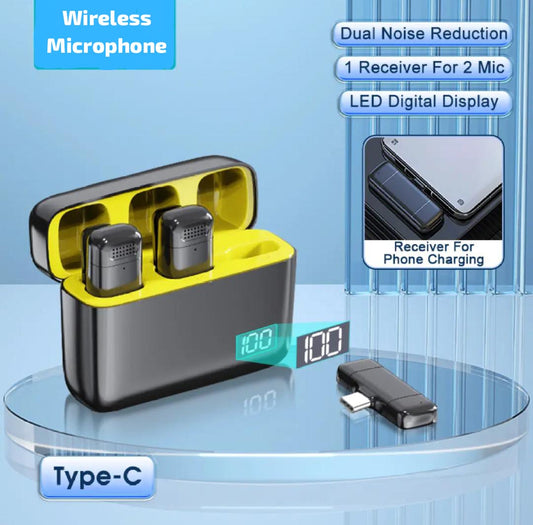 Wireless Microphone For Recoring Type C Connector / iPhone Connector.