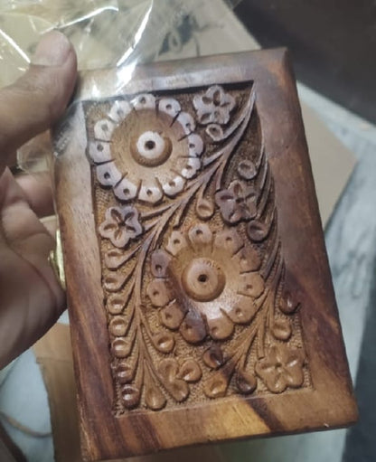 Novelty Unique Artisan Traditional Hand Carved Wooden Jewelry Organizer Box