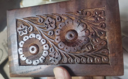 Novelty Unique Artisan Traditional Hand Carved Wooden Jewelry Organizer Box