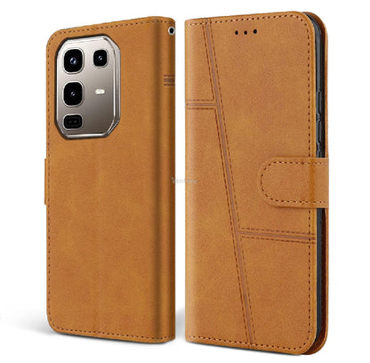 Book Cover for Infinix Note 50 4G / Note 50 Pro 4G Retro PU Wallet Case Flip Clasp Stand Cards Holder Casing