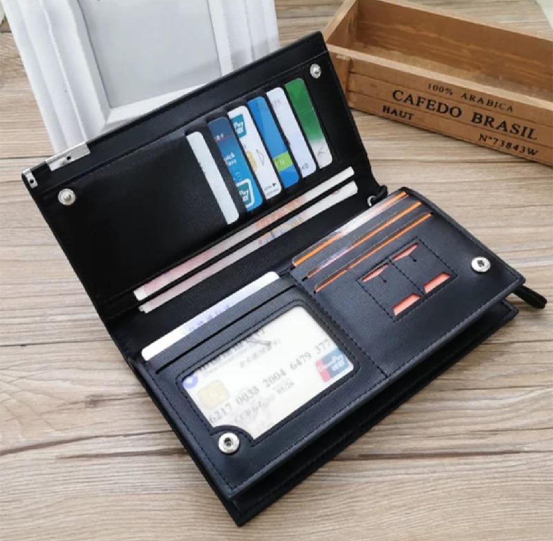 Men’s Long Slim Wallet Microfibre Leather Long Purse - Ultra Slim and Business Luxurious & Finest Quality