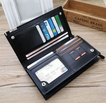 Men’s Long Slim Wallet Microfibre Leather Long Purse - Ultra Slim and Business Luxurious & Finest Quality