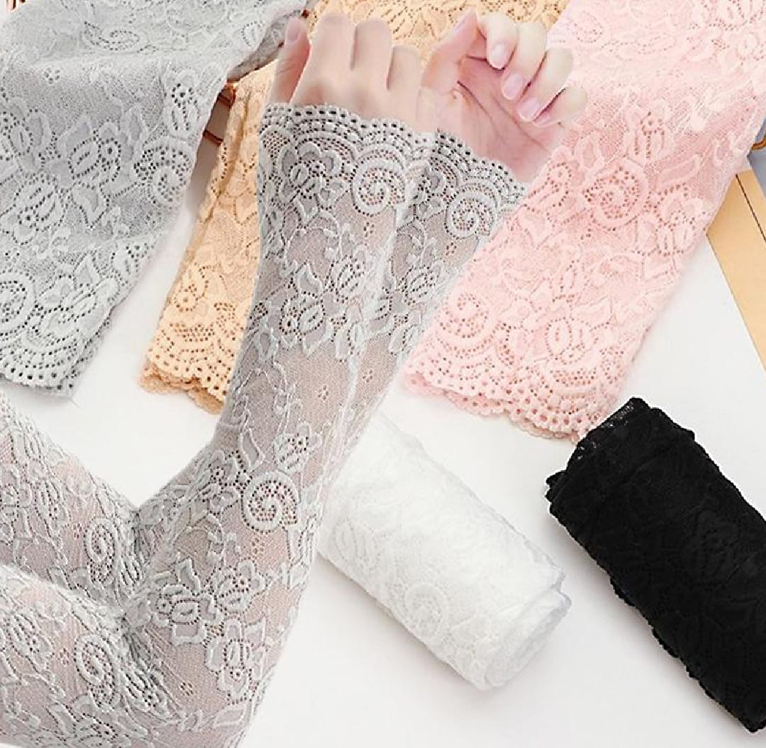 Summer Sun Protection Gloves Ice Lace Sleeves Driving UV Blocking Arm Sleeves