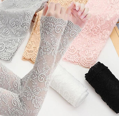 Summer Sun Protection Gloves Ice Lace Sleeves Driving UV Blocking Arm Sleeves