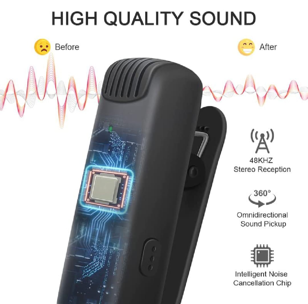 J11 Wireless Lavalier Microphone with Noise Reduction for iPhone & Android, Type C, Charging Case (Single Mic)