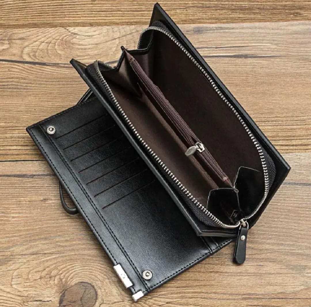 Men’s Long Slim Wallet Microfibre Leather Long Purse - Ultra Slim and Business Luxurious & Finest Quality