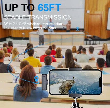 J11 Wireless Lavalier Microphone with Noise Reduction for iPhone & Android, Type C, Charging Case (Single Mic)